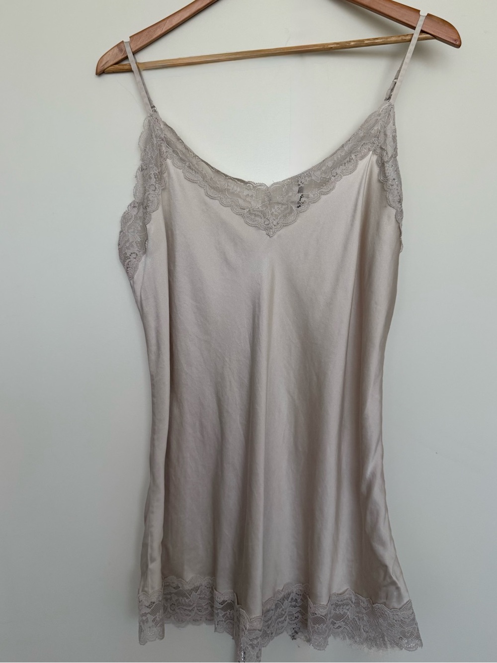 intimissimi Silk Slip with Lace Insert Detail Chemise Ivory Beige S/M - Picture 2 of 11